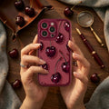 Luxury Wine Red Cherry Print Case