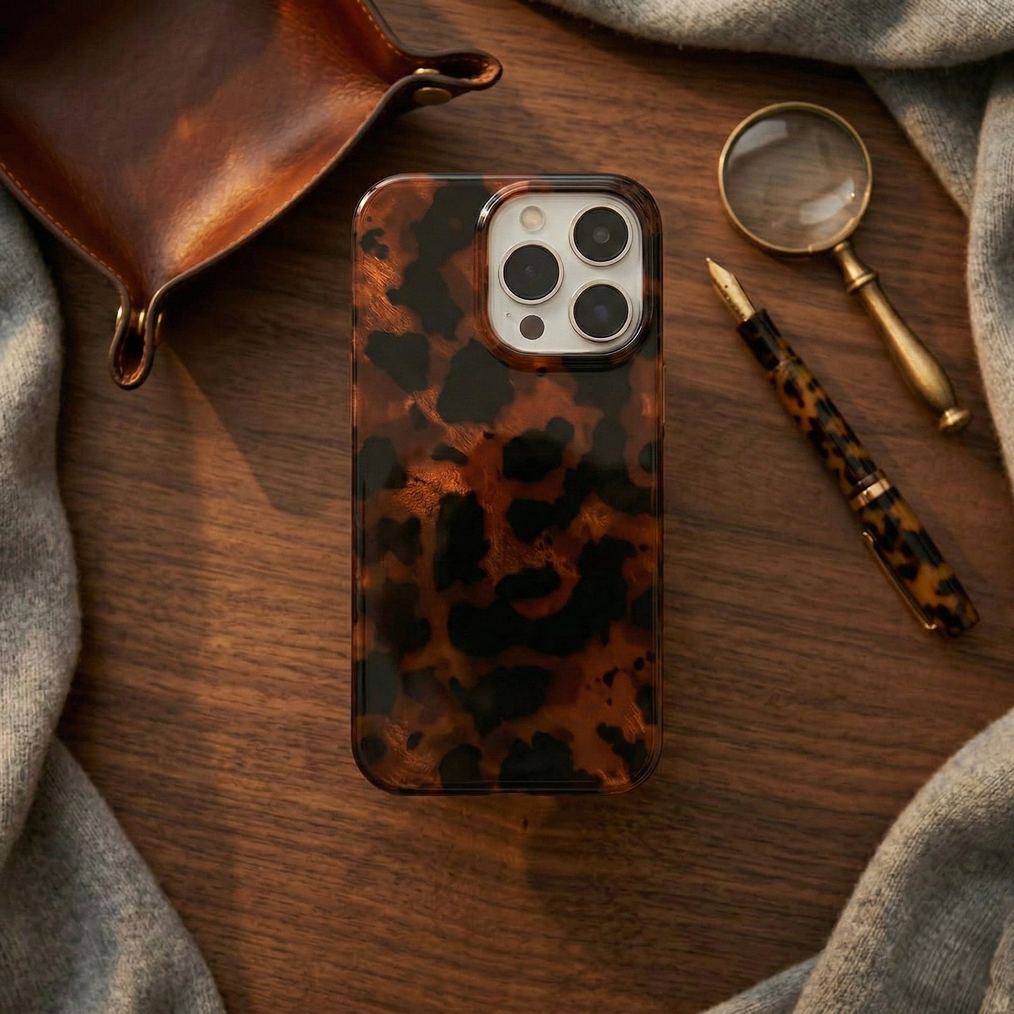 Retro Amber Leopard iPhone Case