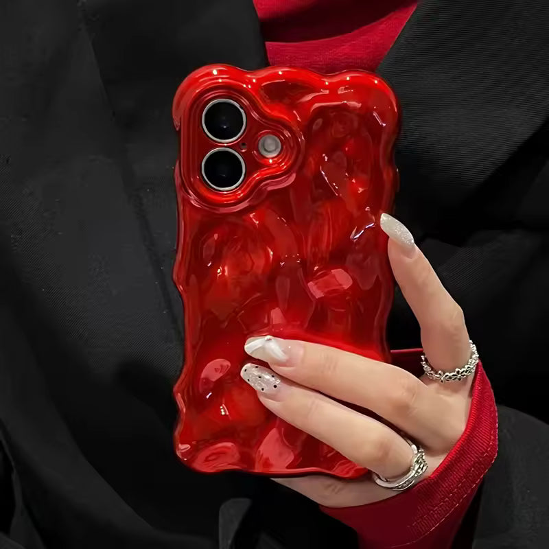 Crimson Ripple | Metallic Liquid-Water Wave Case