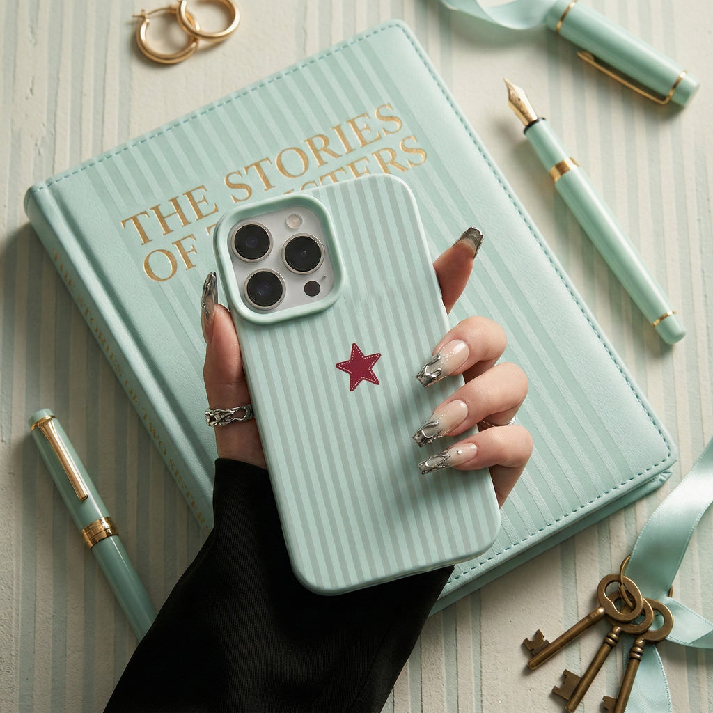 Blue Striped Star iPhone Case