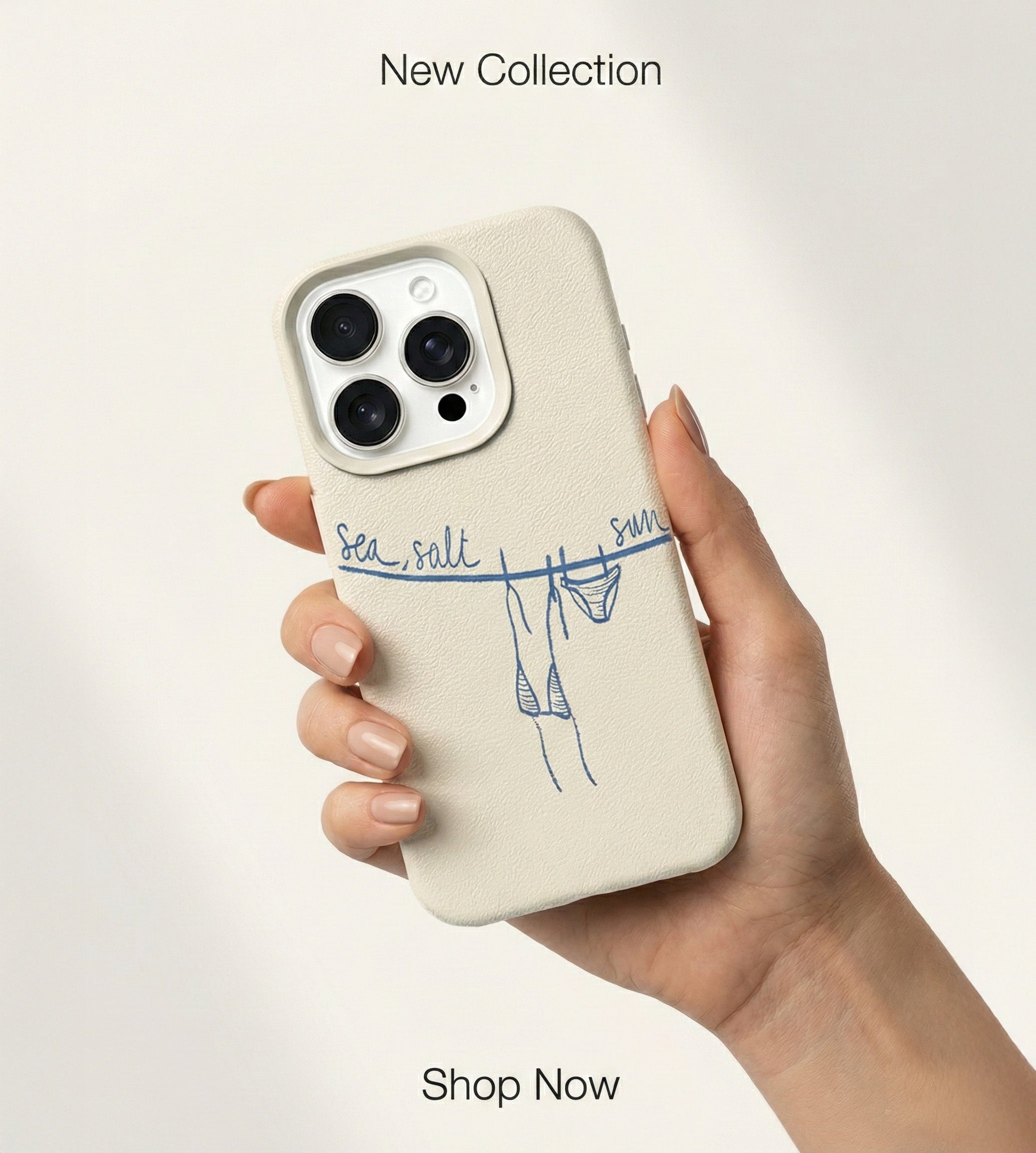 Blue Ocean Bikini Letter Pattern Phone Case