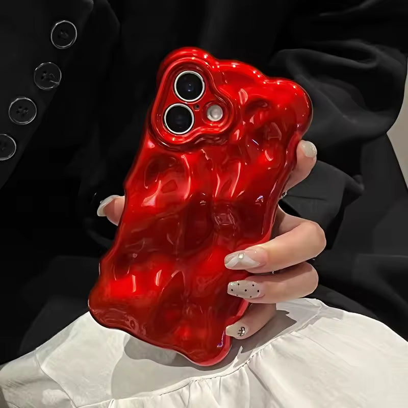 Crimson Ripple | Metallic Liquid-Water Wave Case