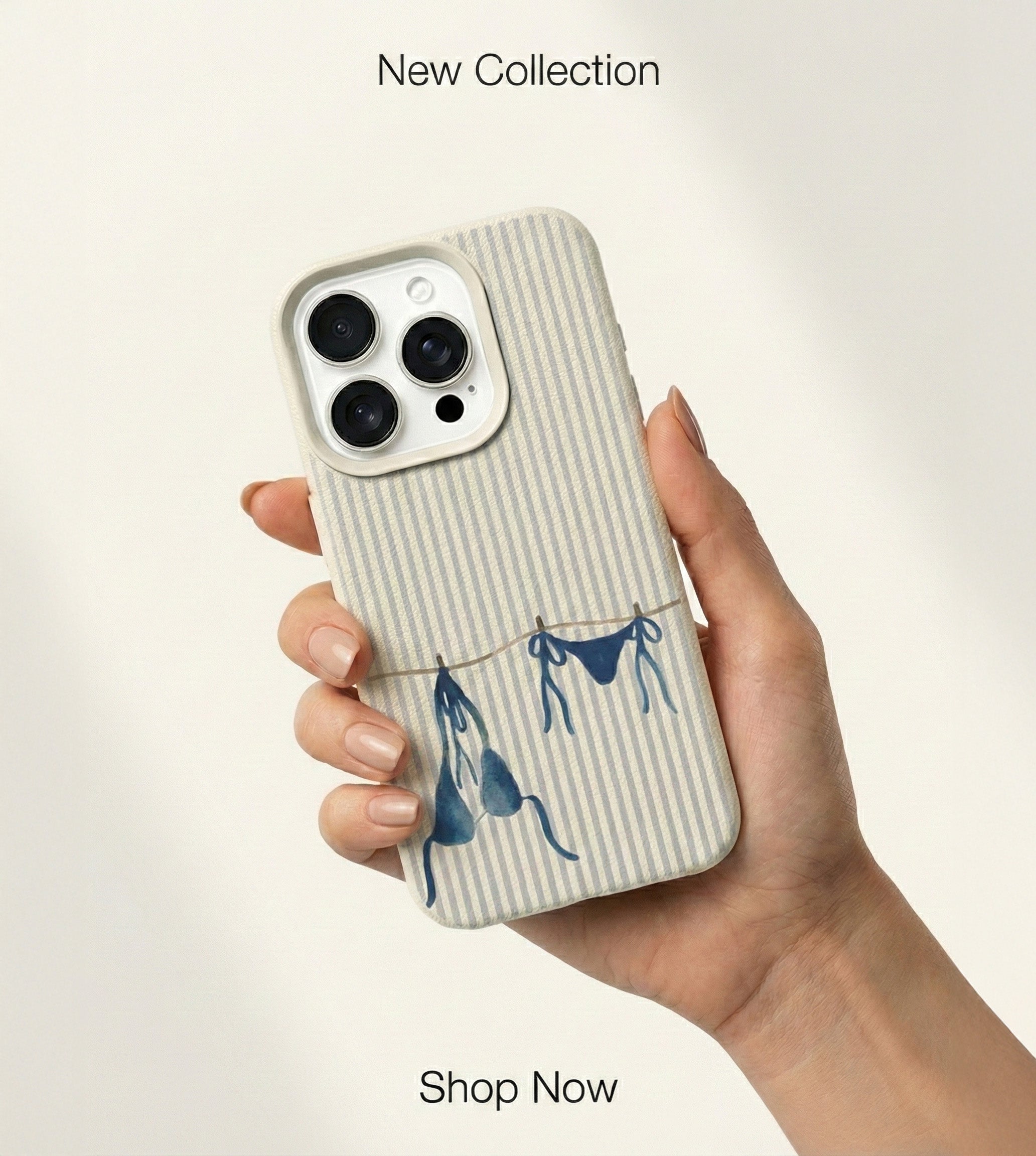Blue Striped Bikini Pattern Phone Case