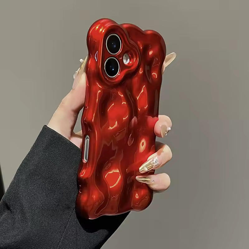 Crimson Ripple | Metallic Liquid-Water Wave Case