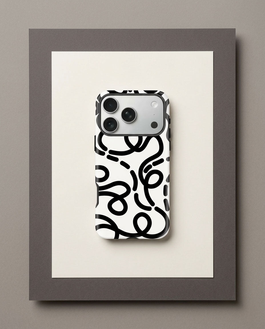 Art Lines iPhone Case — Luxury Double-Layer Back Cover
