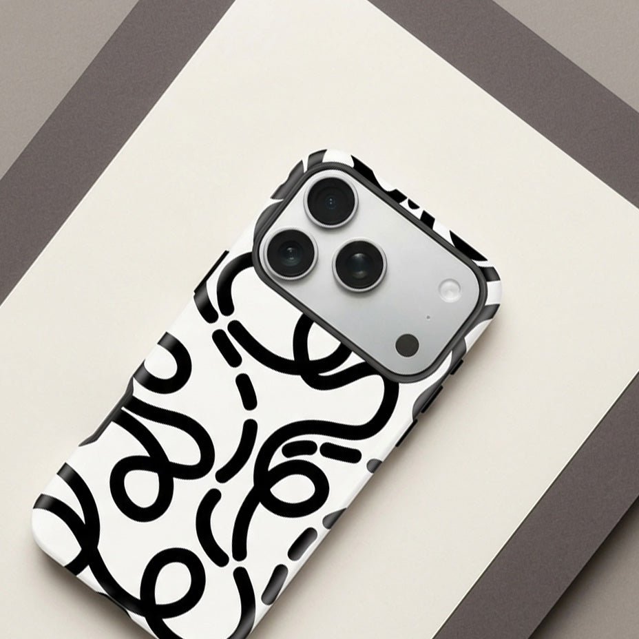 Art Lines iPhone Case — Luxury Double-Layer Back Cover