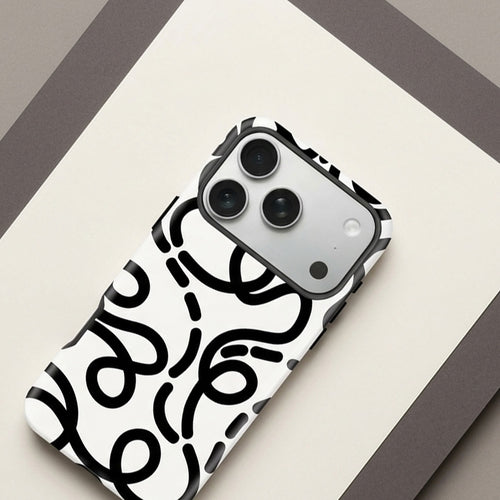 Art Lines iPhone Case — Luxury Double-Layer Back Cover