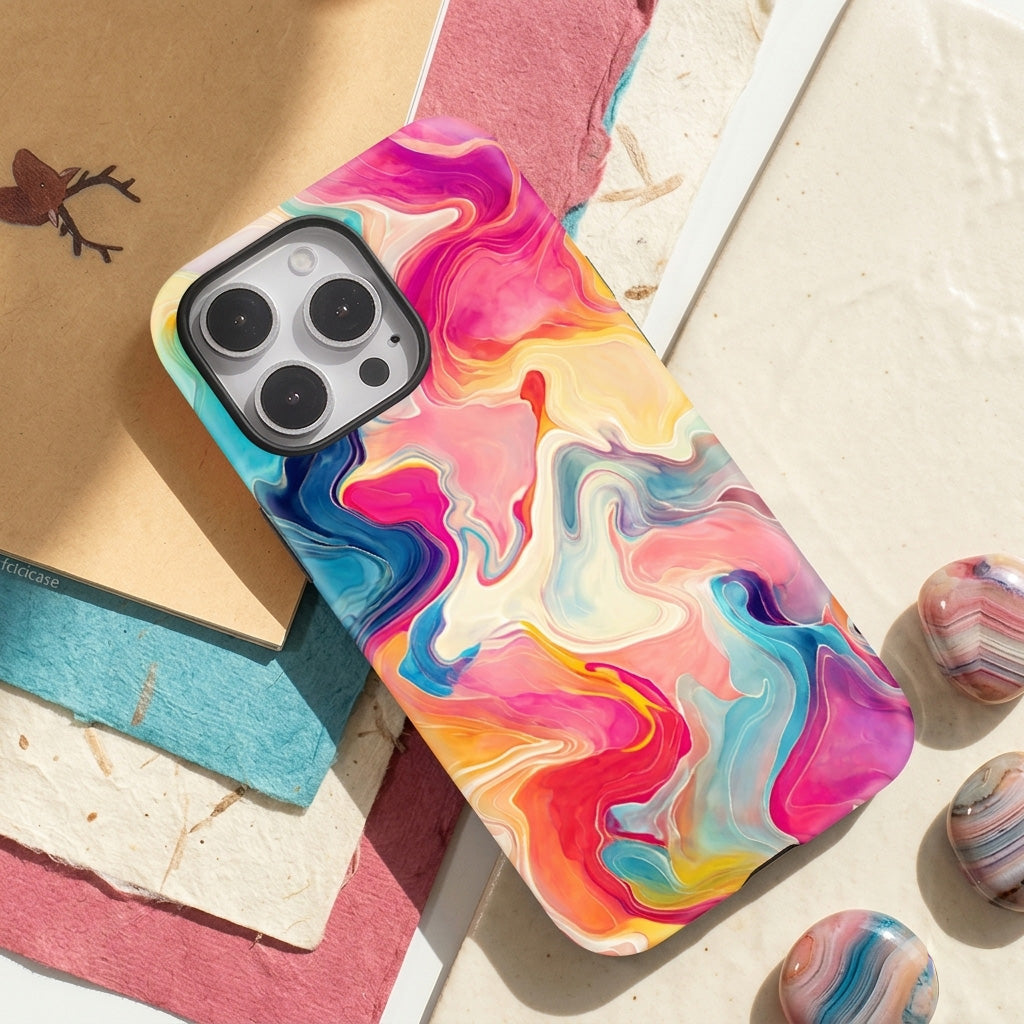 Coloured Line Patterns iPhone Case