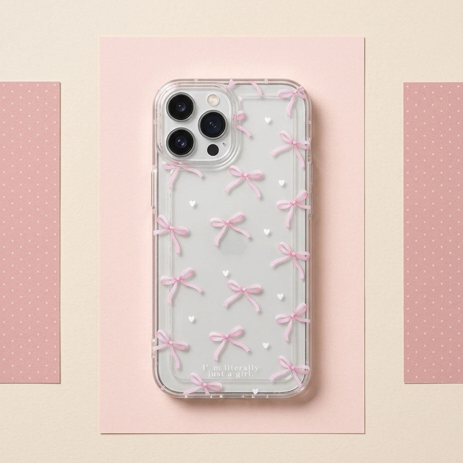Bow & Heart Clear Case for iPhone — Coquette
