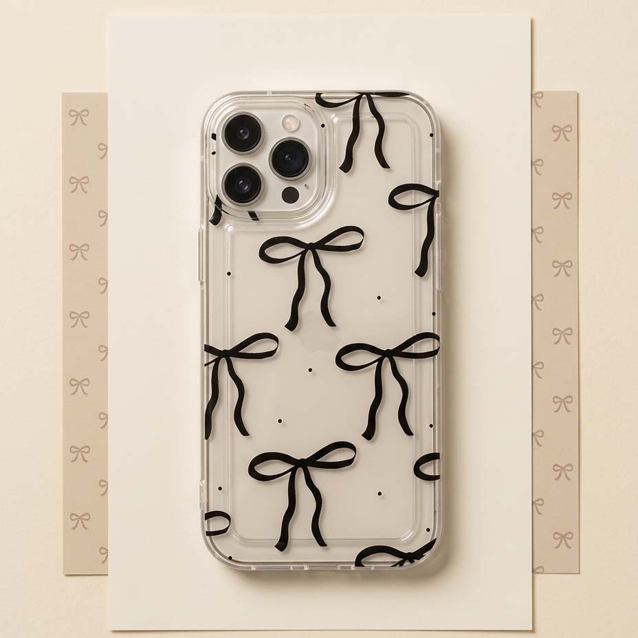 Bow & Heart Clear Case for iPhone