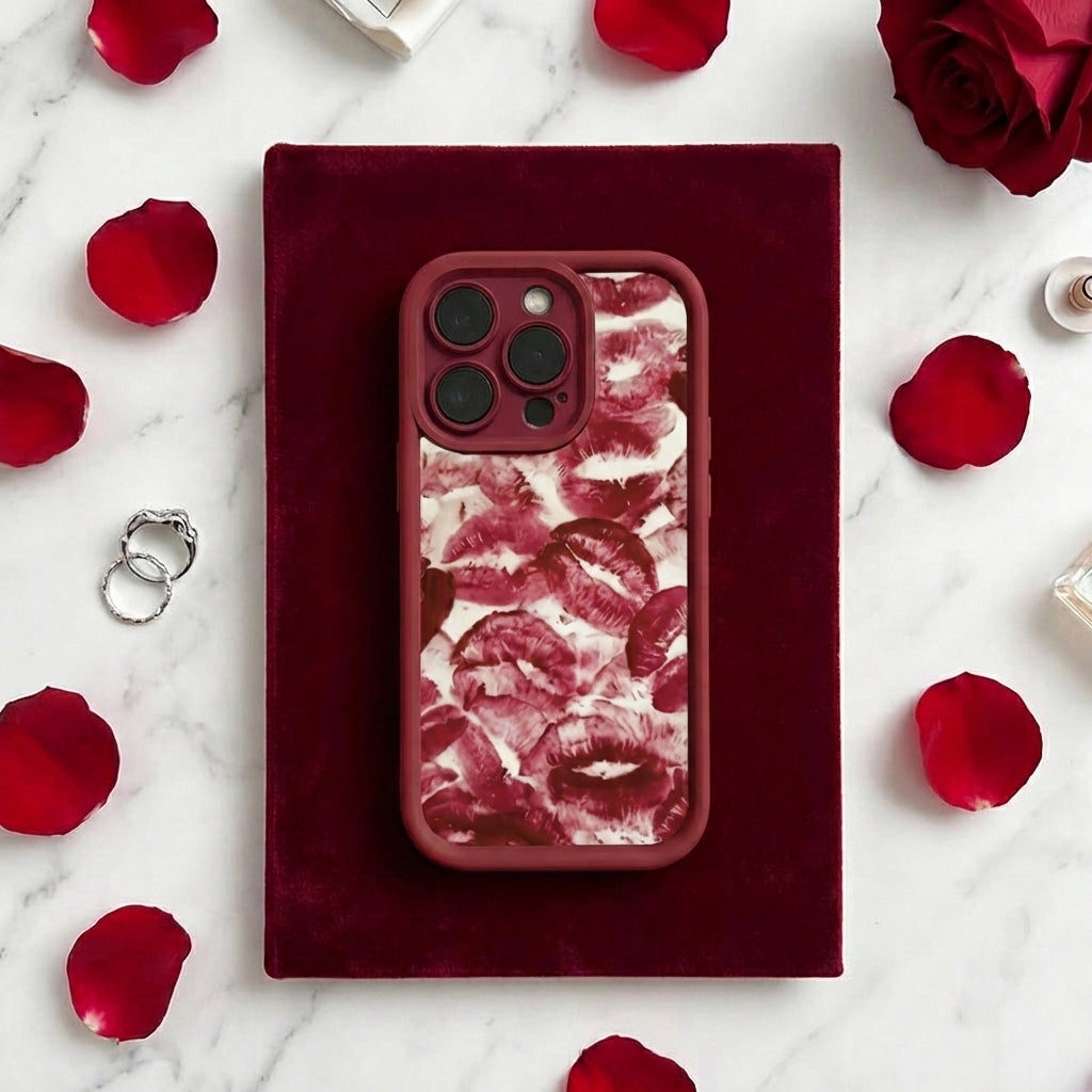 Midnight Kiss | Wine-Stained Lip Print Gloss Case