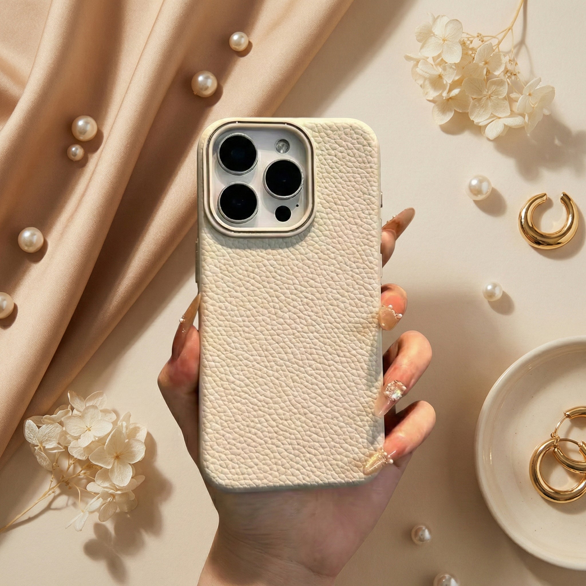 Luxury Soft Silicone Lichee Pattern Cortex Phone Case