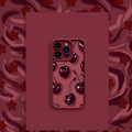 Luxury Wine Red Cherry Print Case