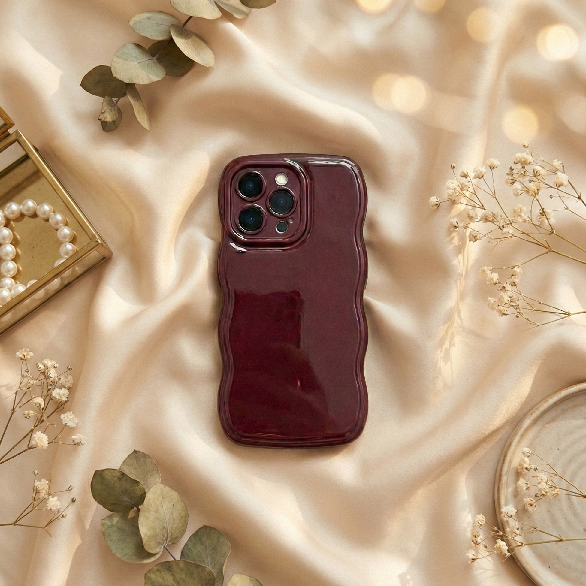Wine Red Air Bag Wave Case