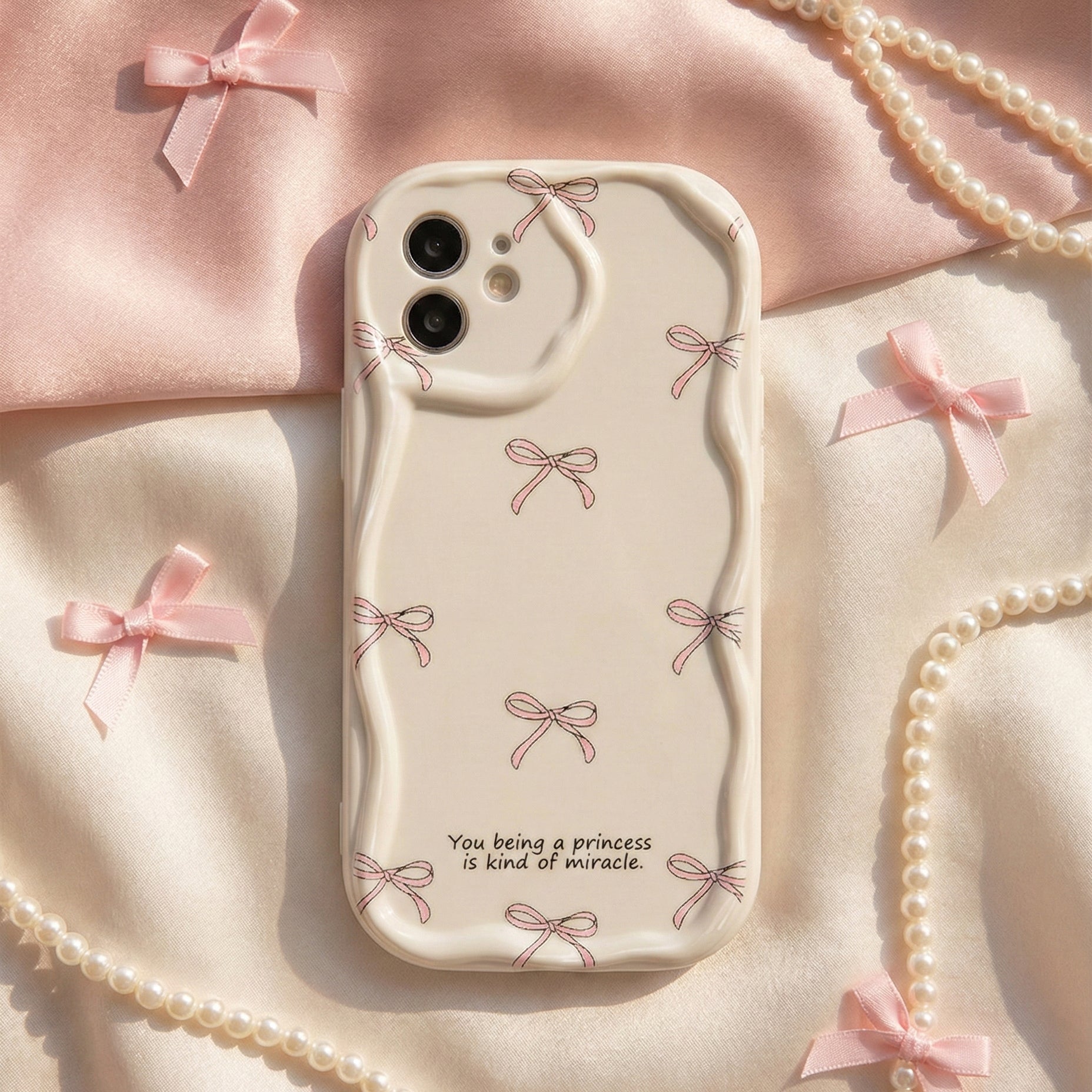 Pink Bow Aesthetic iPhone Case