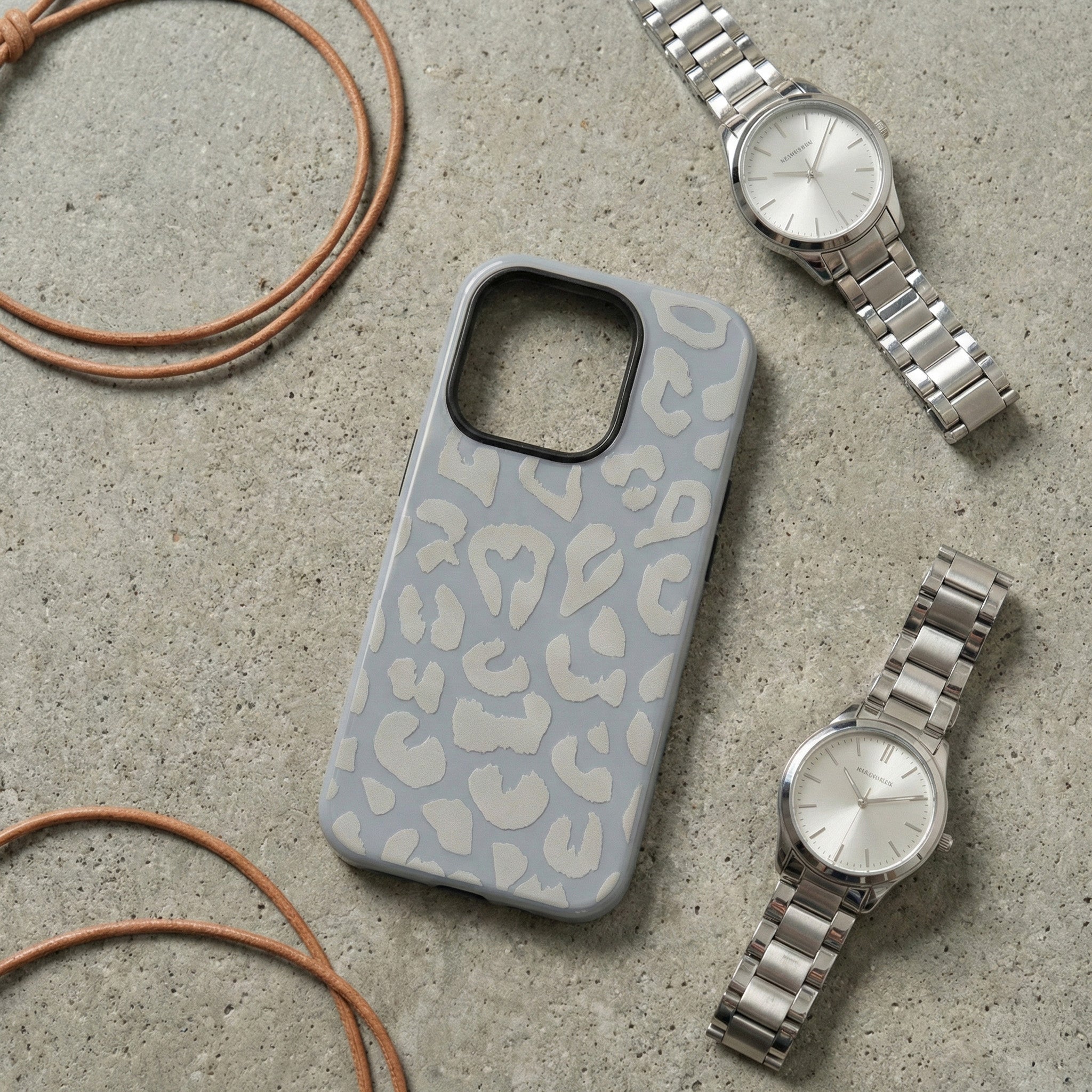 Translucent Leopard Print Silicone Case - Multi-Color