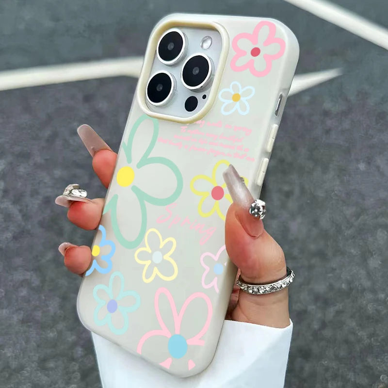 Cream Petal spring jelly bumper phone case kawaii floral aesthetic