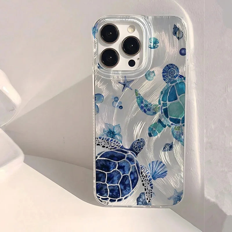 Sea Turtle Ocean Blue aesthetic phone case for iPhone