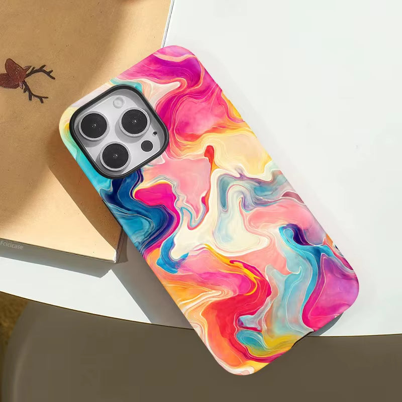 Coloured Line Patterns iPhone Case