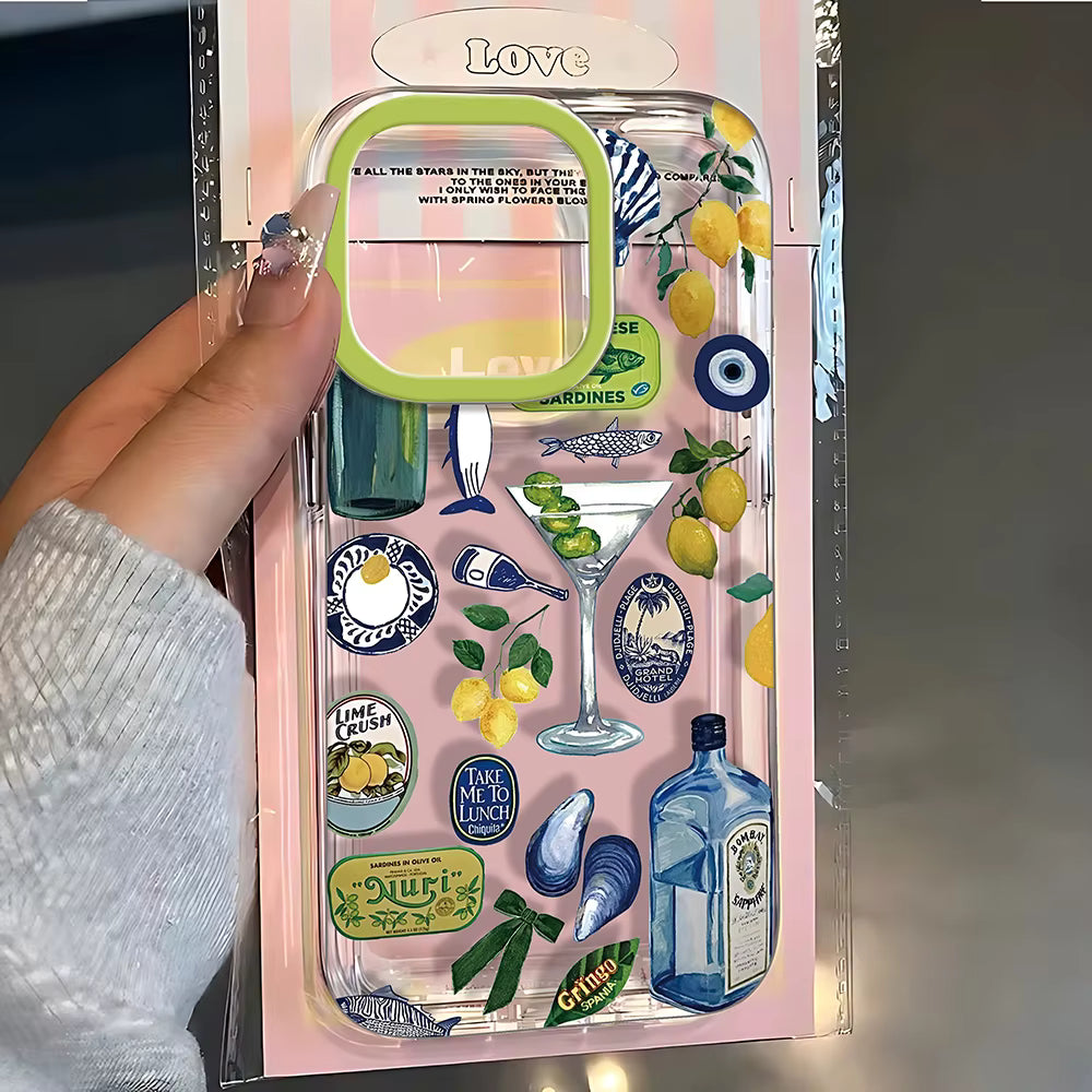 Transparent Seaside Wine Lemon iPhone Case