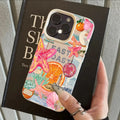 East Coast Neon Vibes retro sticker phone case — flamingo starfish disco shell Y2K aesthetic