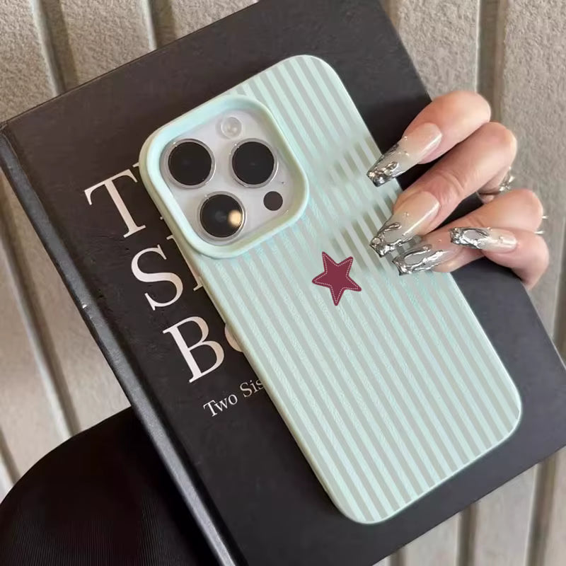 Blue Striped Star iPhone Case