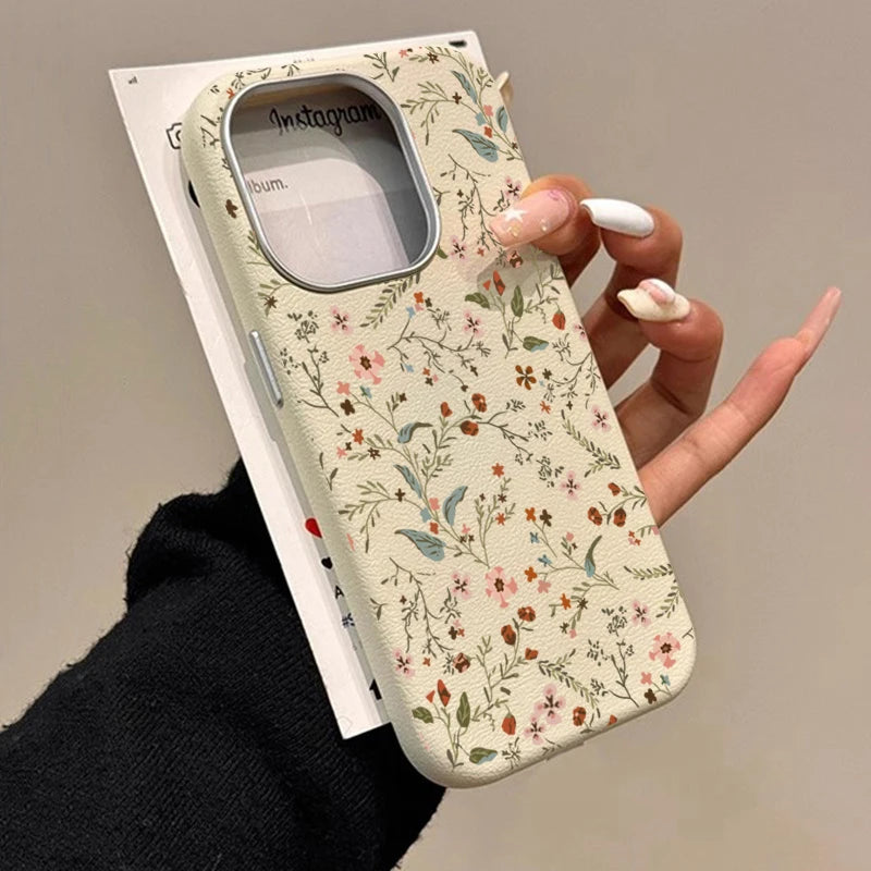 Floral lychee texture phone case kawaii garden aesthetic