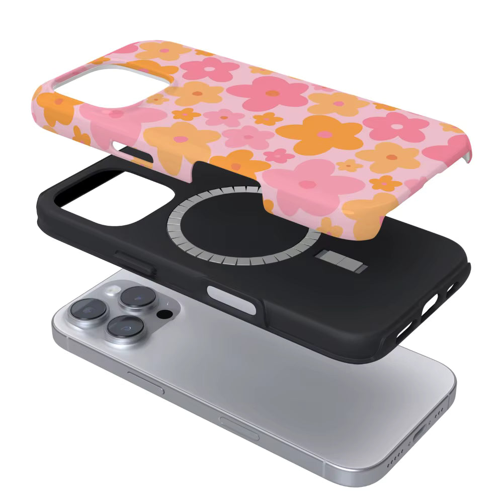 Pink & Orange Bloom iPhone Case -Tough MagSafe