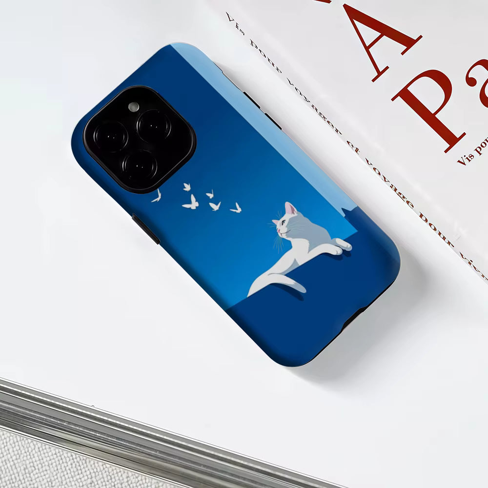 White Cat iPhone Case — MagSafe