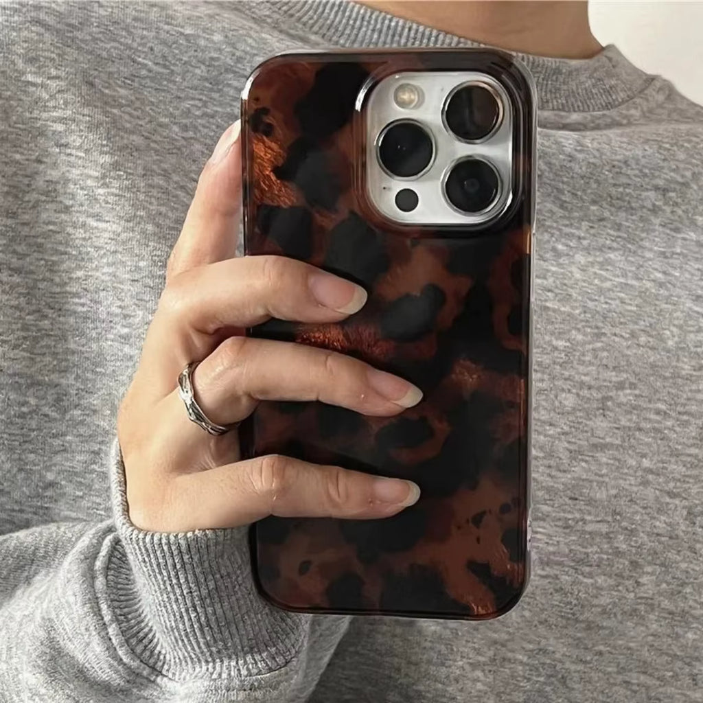 Retro Amber Leopard iPhone Case