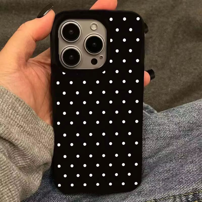 Korean INS White Polka-Dot iPhone Case