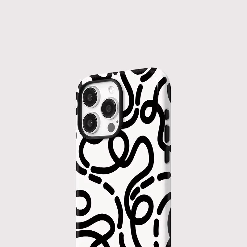 Art Lines iPhone Case — Luxury Double-Layer Back Cover