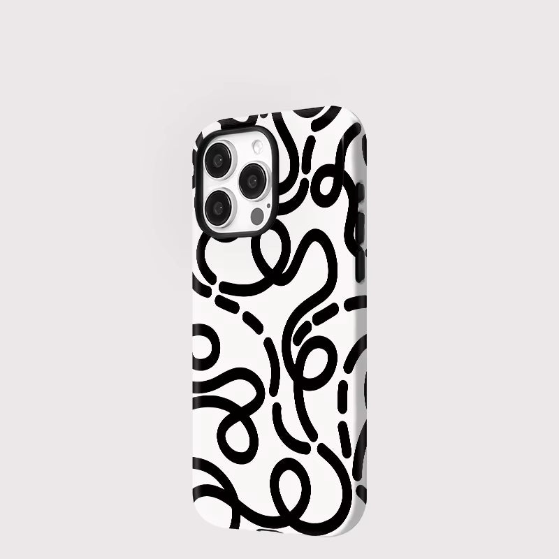 Art Lines iPhone Case — Luxury Double-Layer Back Cover