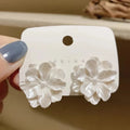 White flower stud earrings Japanese kawaii aesthetic