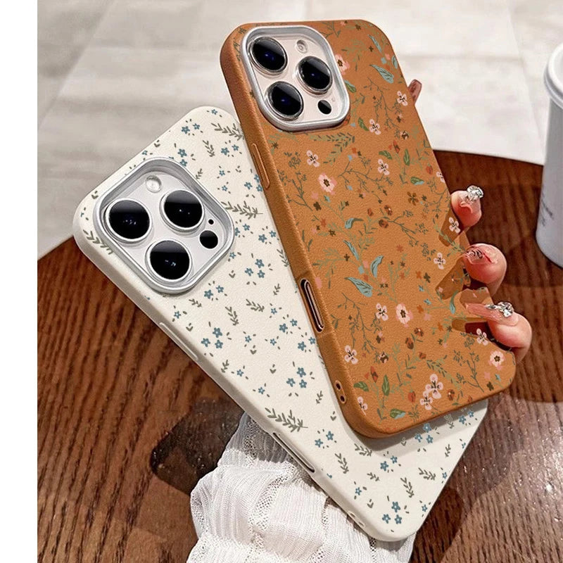 Small flower lichee pattern matte case iPhone