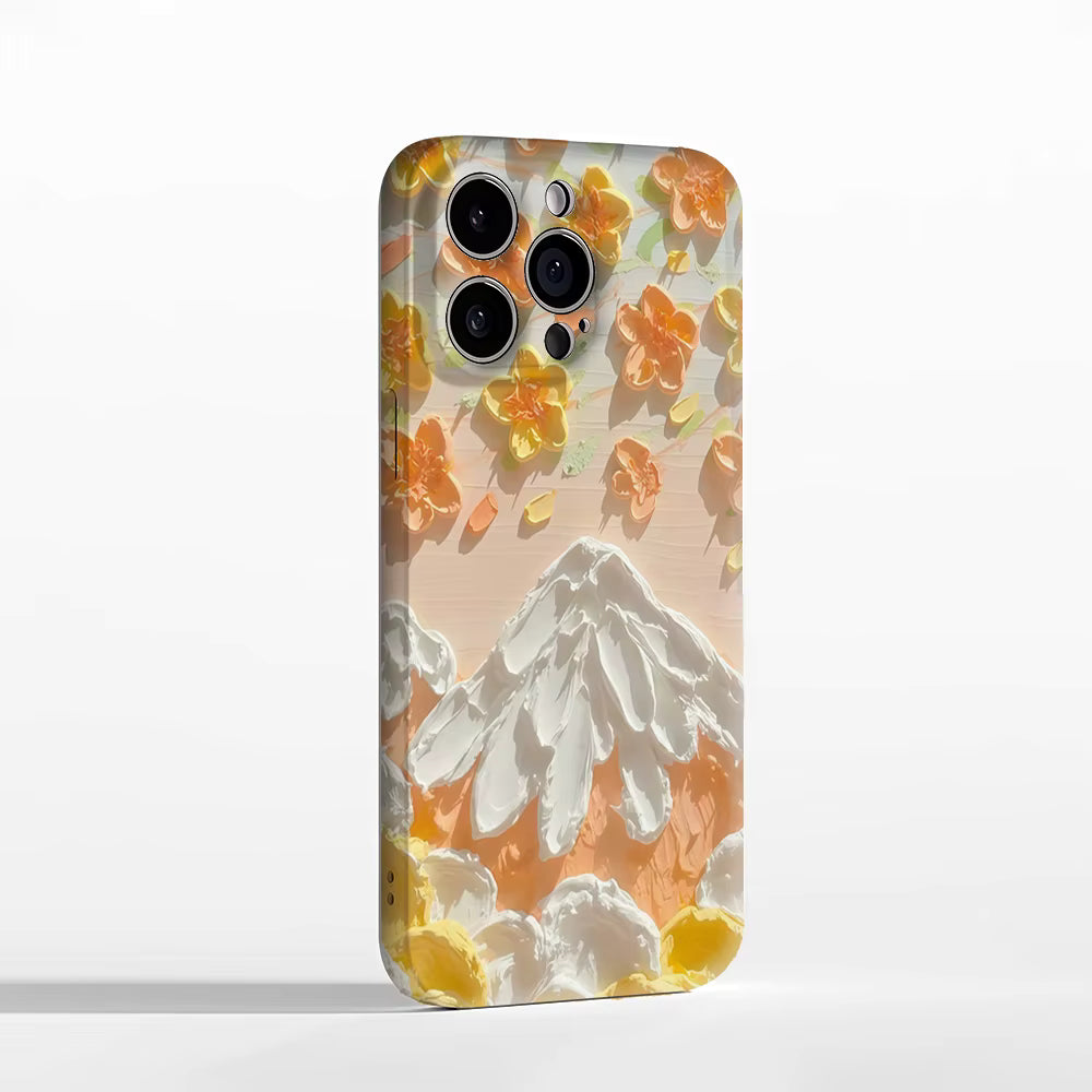 Cream Mountain Blossom iPhone Case — Magnetic