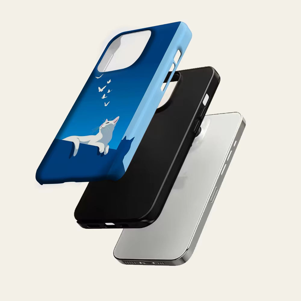 White Cat iPhone Case — MagSafe