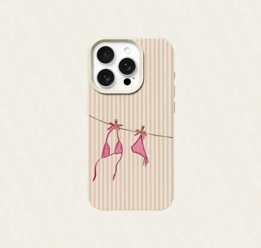 Blue Ocean Bikini Letter Pattern Phone Case