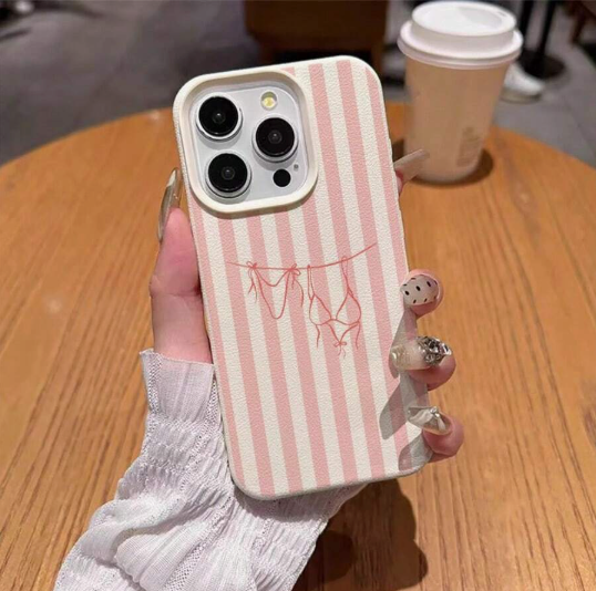 Pink Striped Bikini Pattern Phone Case