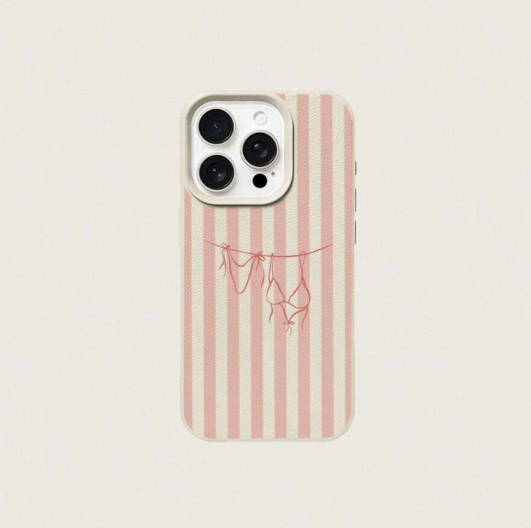 Pink Striped Bikini Pattern Phone Case