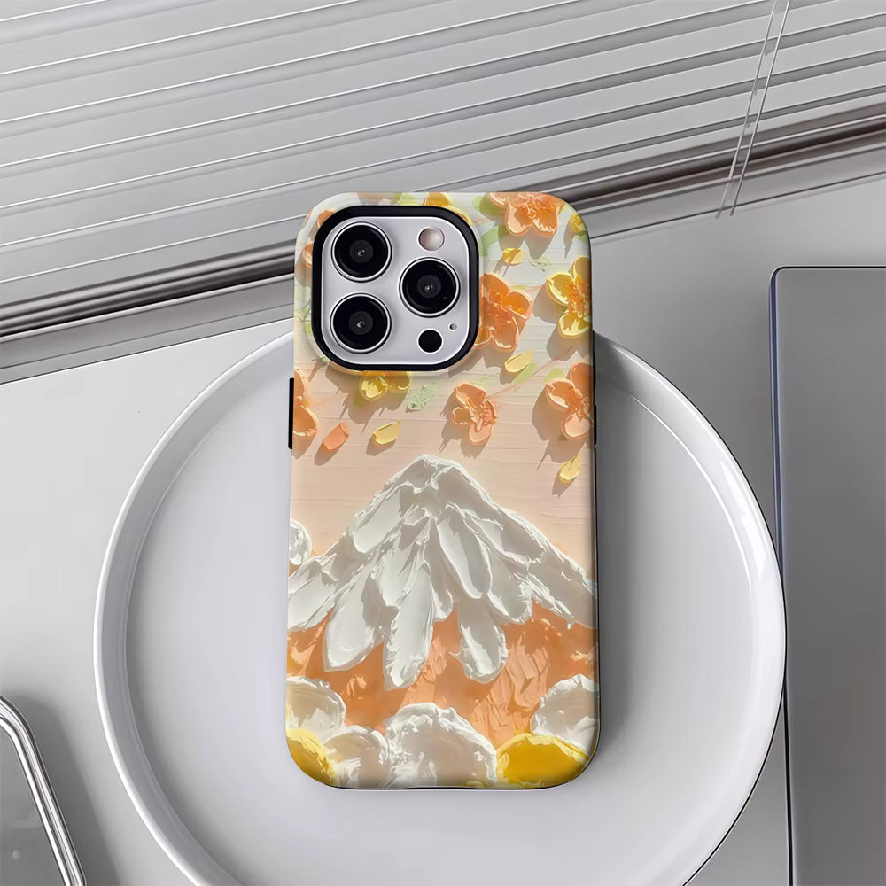 Cream Mountain Blossom iPhone Case — Magnetic
