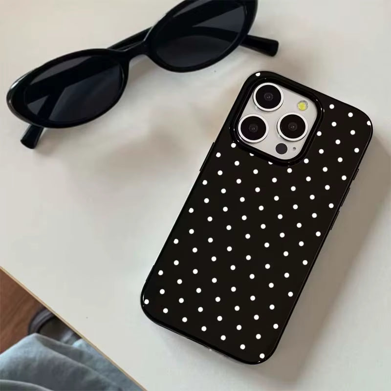 Korean INS White Polka-Dot iPhone Case