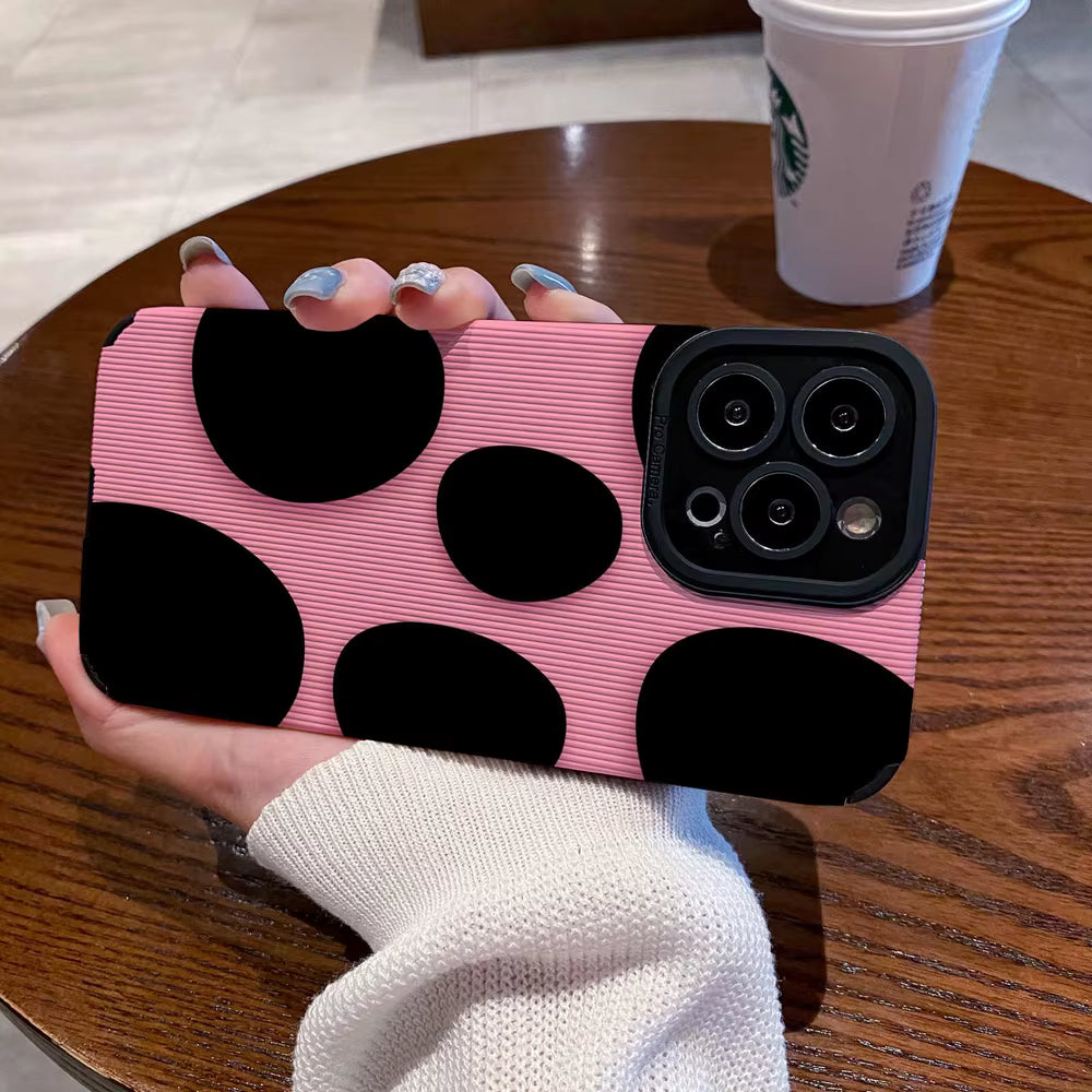 Pink Cow Print Aesthetic Case | Soft Silicone
