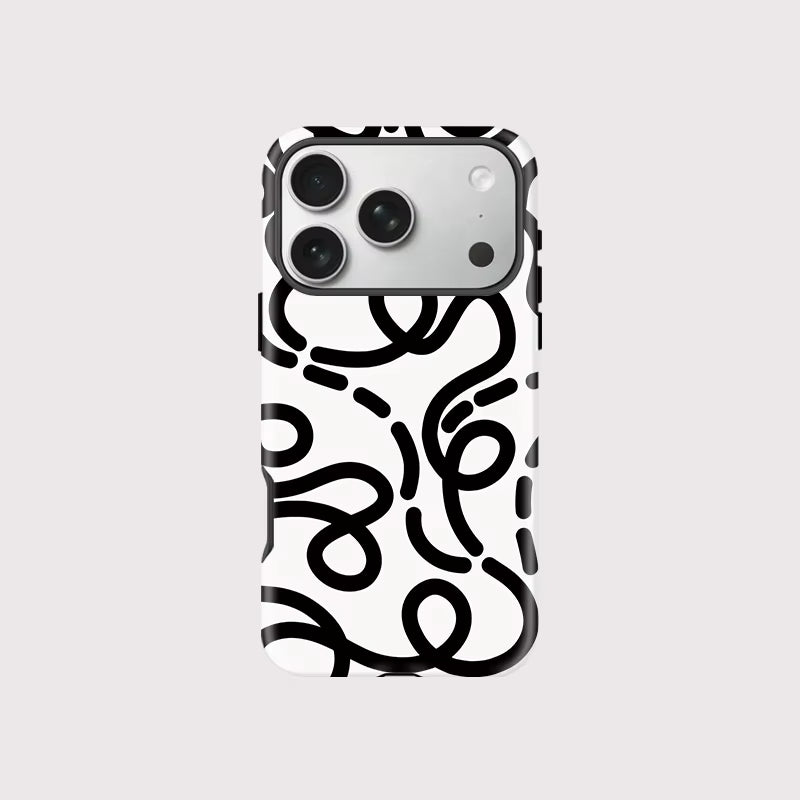 Art Lines iPhone Case — Luxury Double-Layer Back Cover