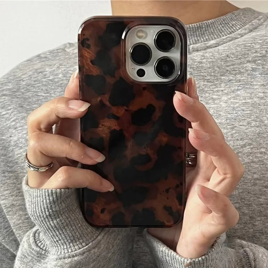Retro Amber Leopard iPhone Case