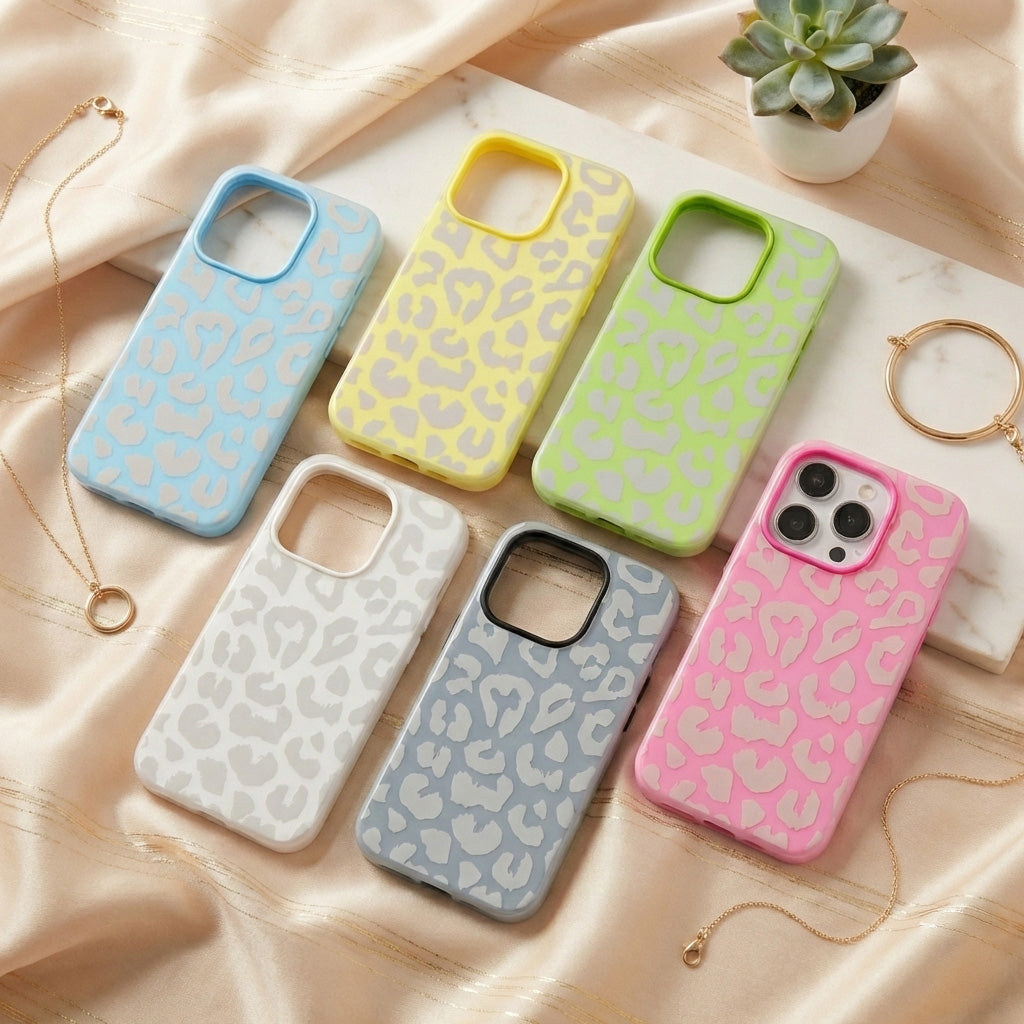 Translucent Leopard Print Silicone Case - Multi-Color