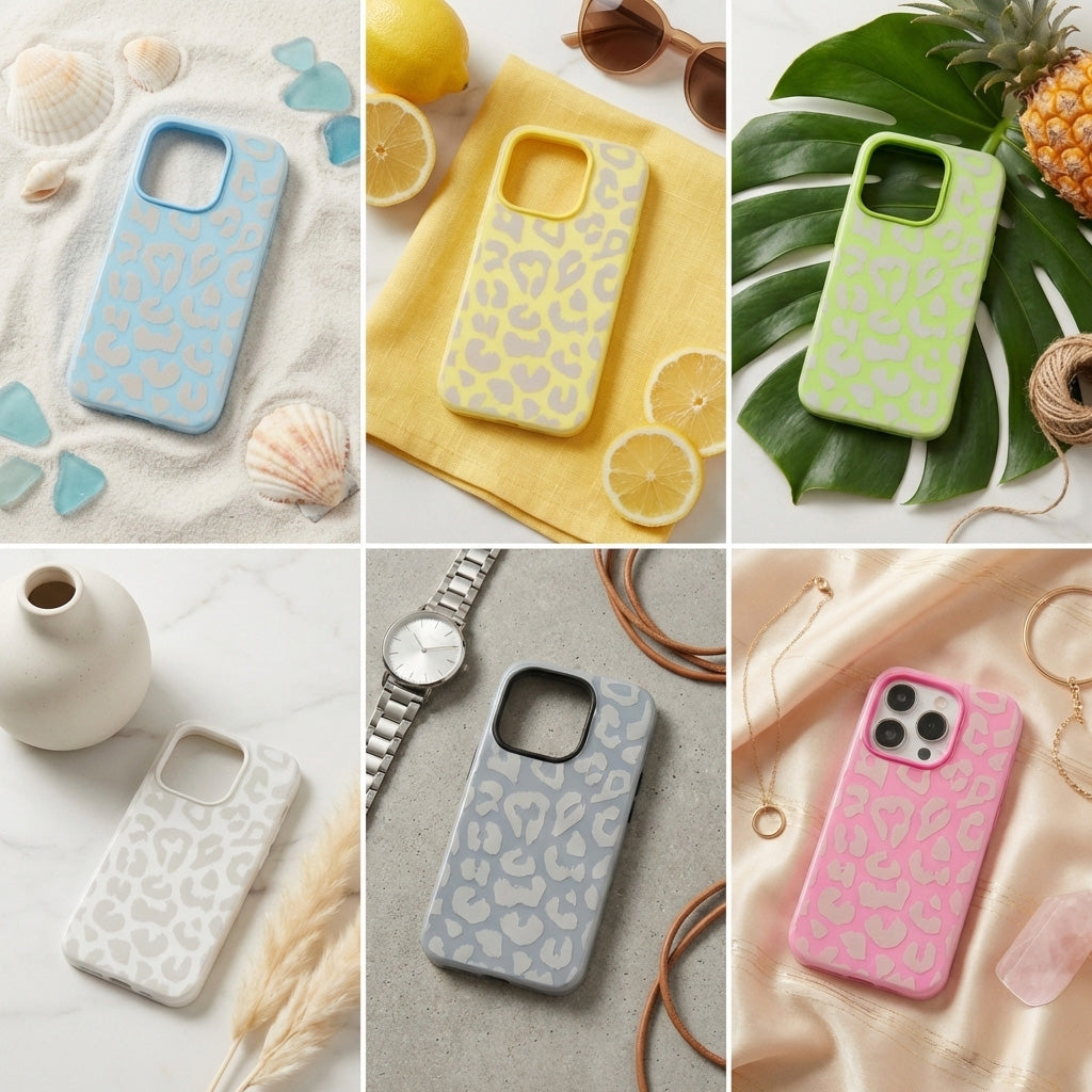 Translucent Leopard Print Silicone Case - Multi-Color