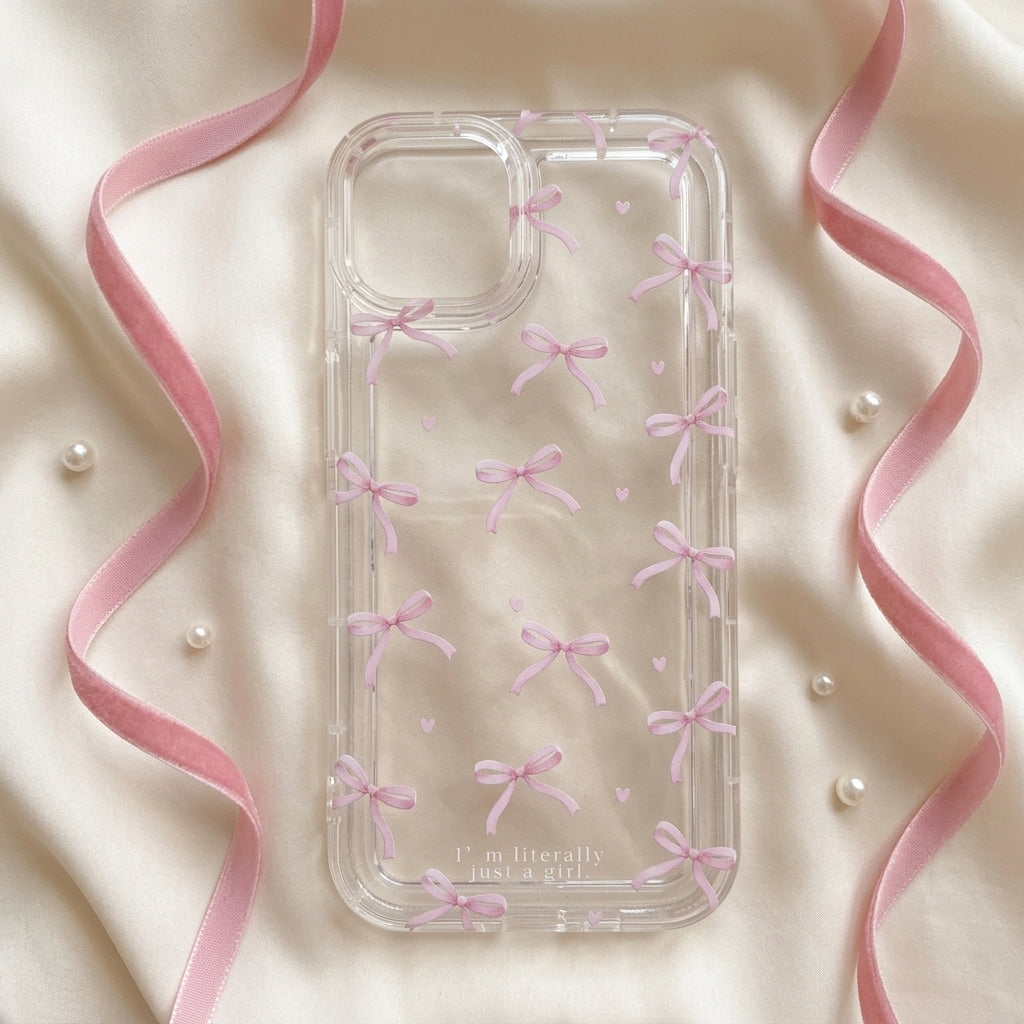 Bow & Heart Clear Case for iPhone — Coquette