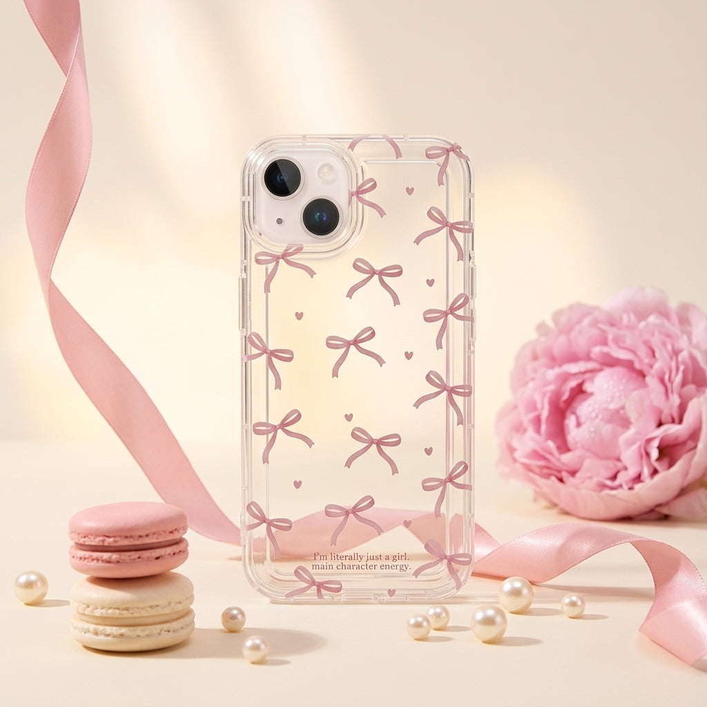 Bow & Heart Clear Case for iPhone — Coquette