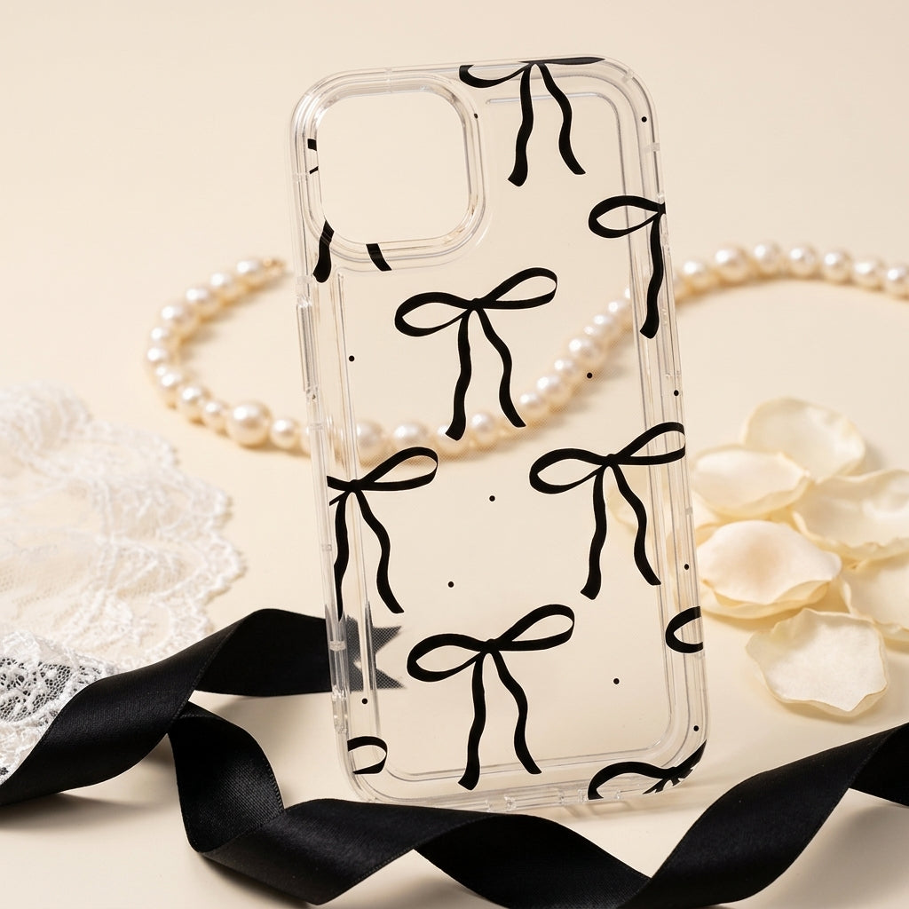 Bow & Heart Clear Case for iPhone